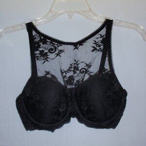 Victoria Secret Dream Angels Black Lace Long Line Lined Demi 34D